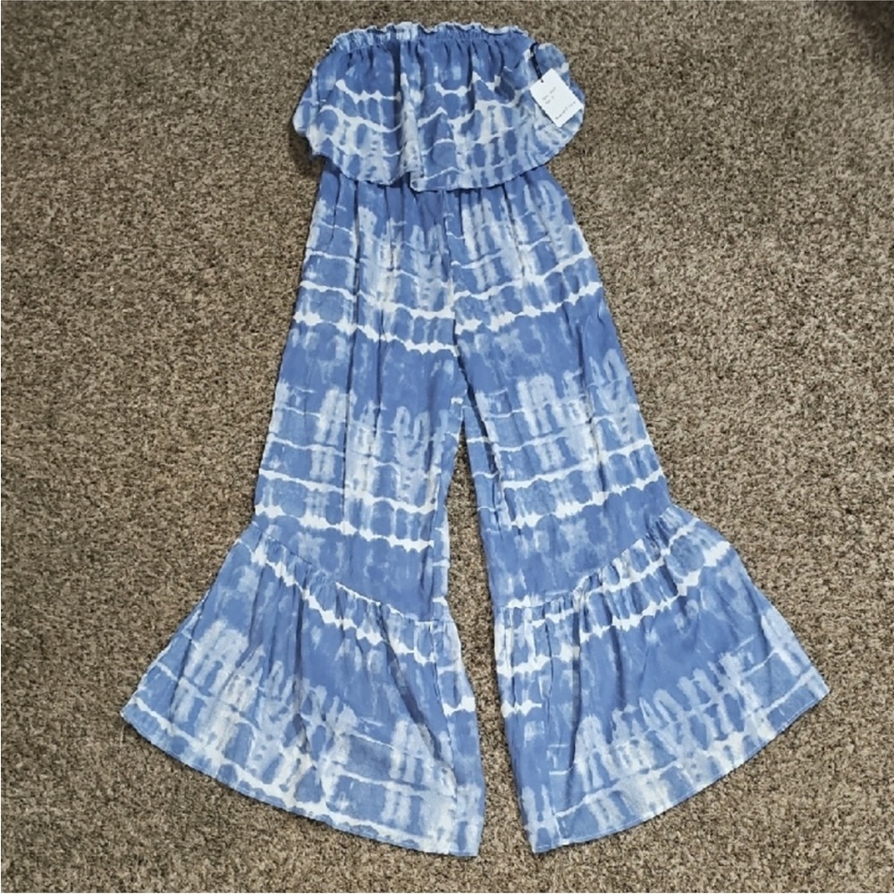 Womens NWTS Tie Dye Romper Jumpsuit Sz Small, wide leg